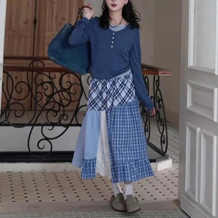 Long Patchwork Skirt