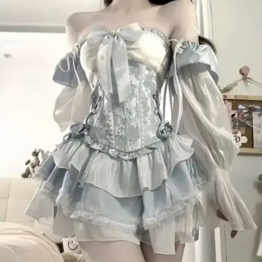 Long Puff Sleeve Dress - S
