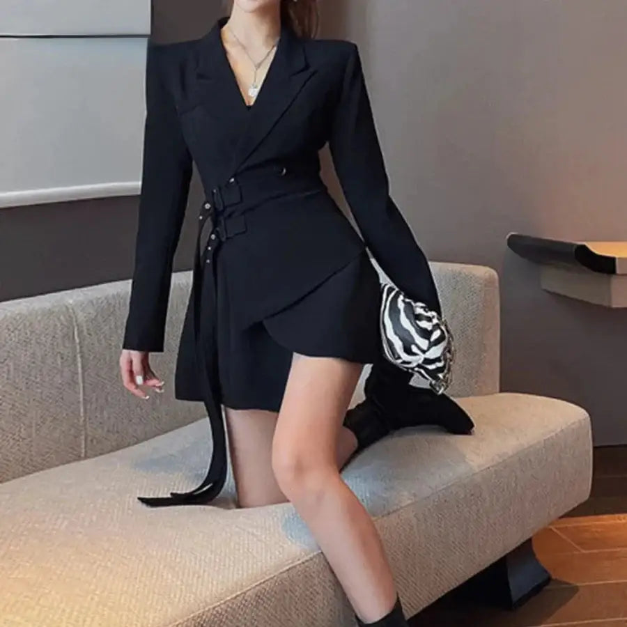 Long Sleeve Blazer Dress
