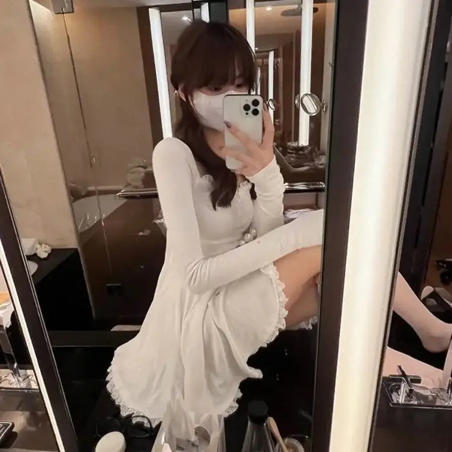 Long Sleeve Ruffle Mini Dress