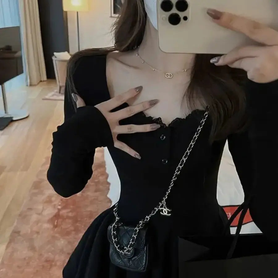 Long Sleeve Ruffle Mini Dress