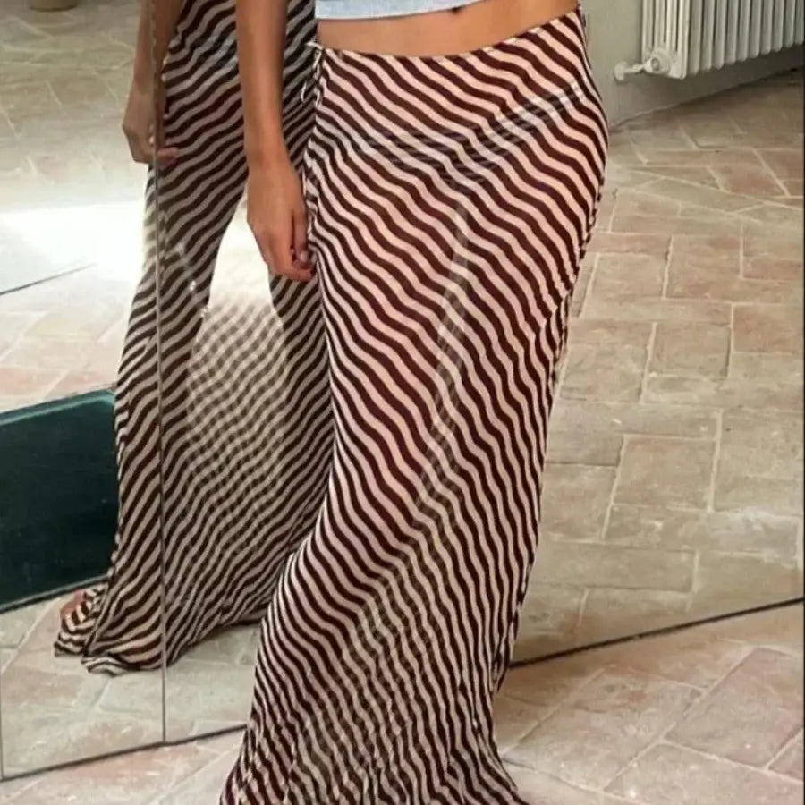 Long Striped Skirt
