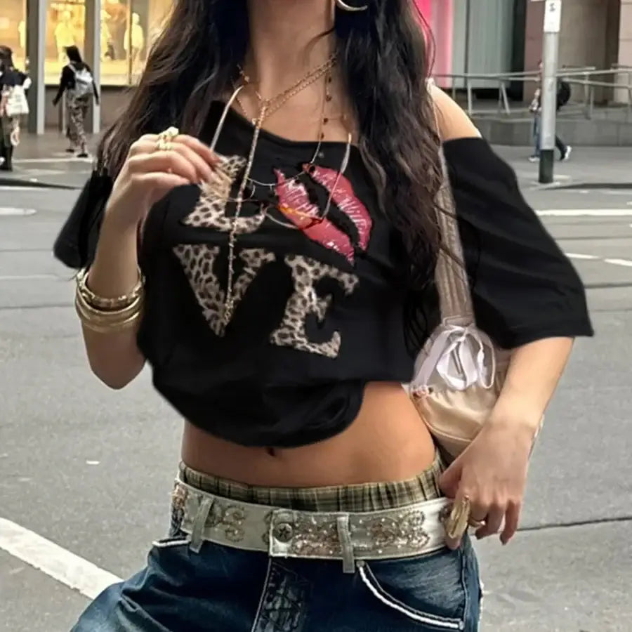 Love Leopard Print Shirt - Black / S