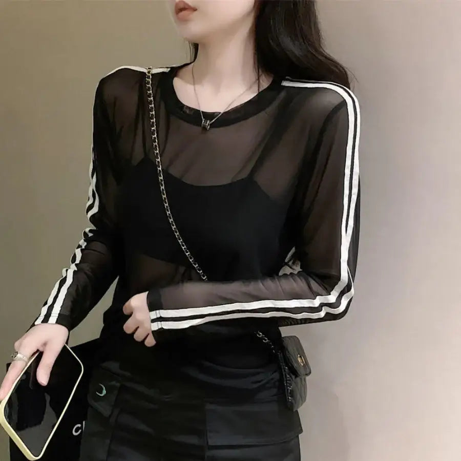 Mesh Long Sleeve Top