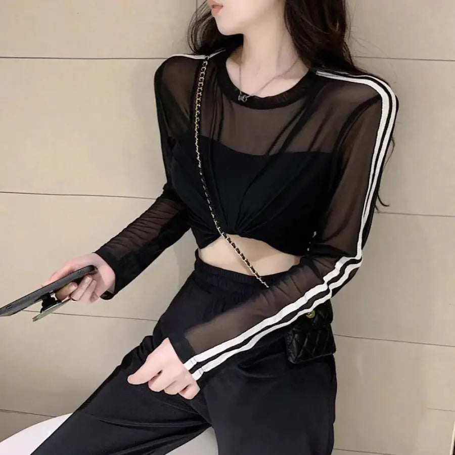 Mesh Long Sleeve Top