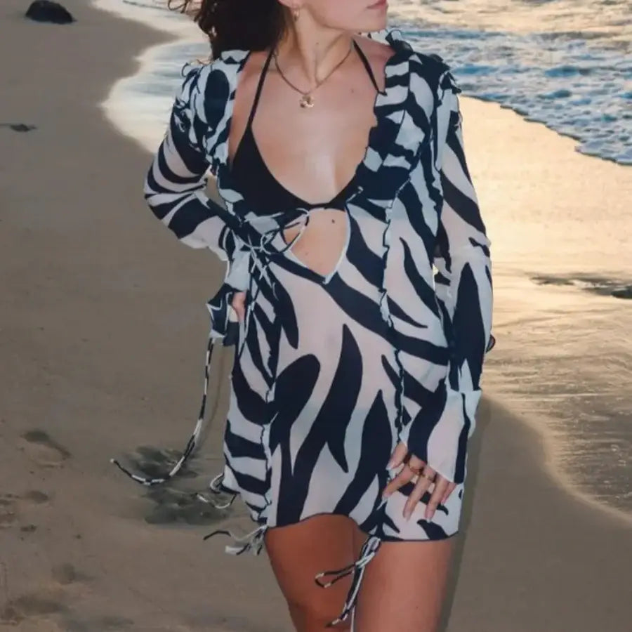 Mesh Zebra Dress