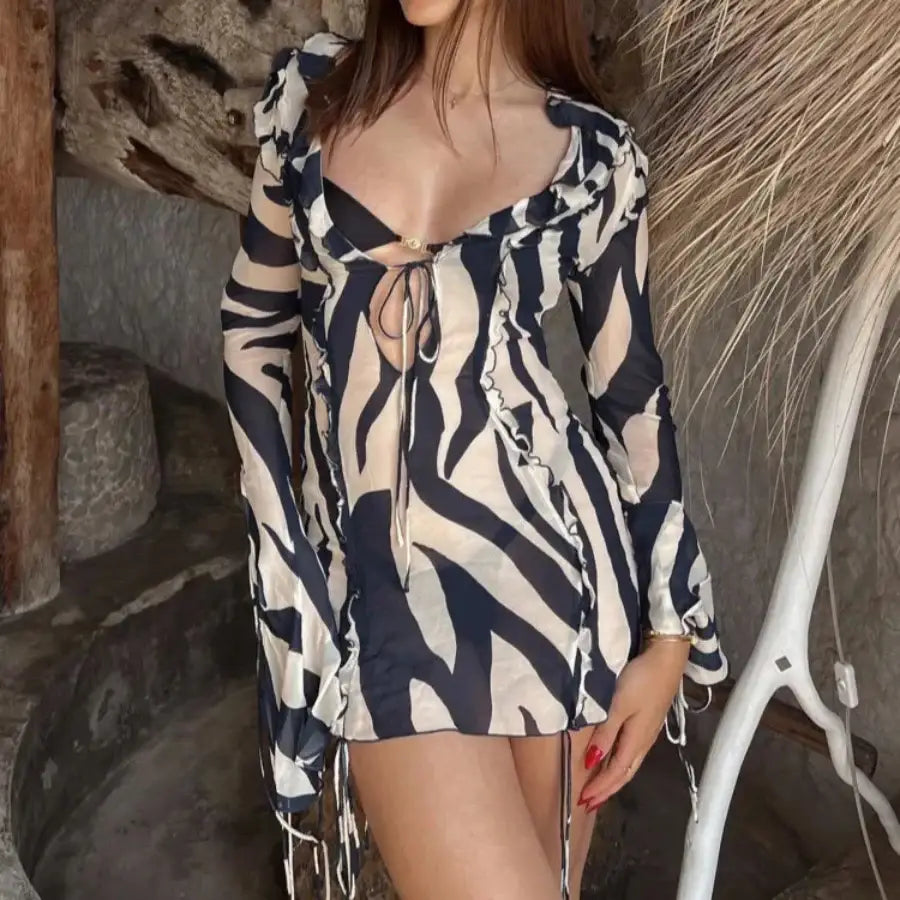 Mesh Zebra Dress S