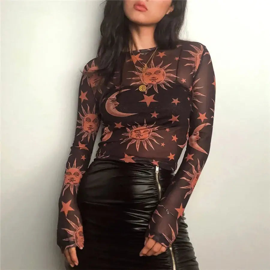 Moon Mesh Top - Black / S