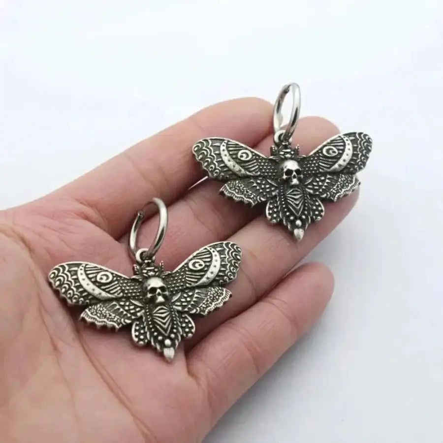 Moth Earrings - Silver