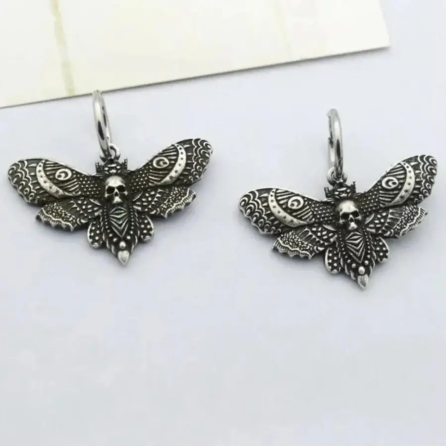 Moth Earrings - Silver