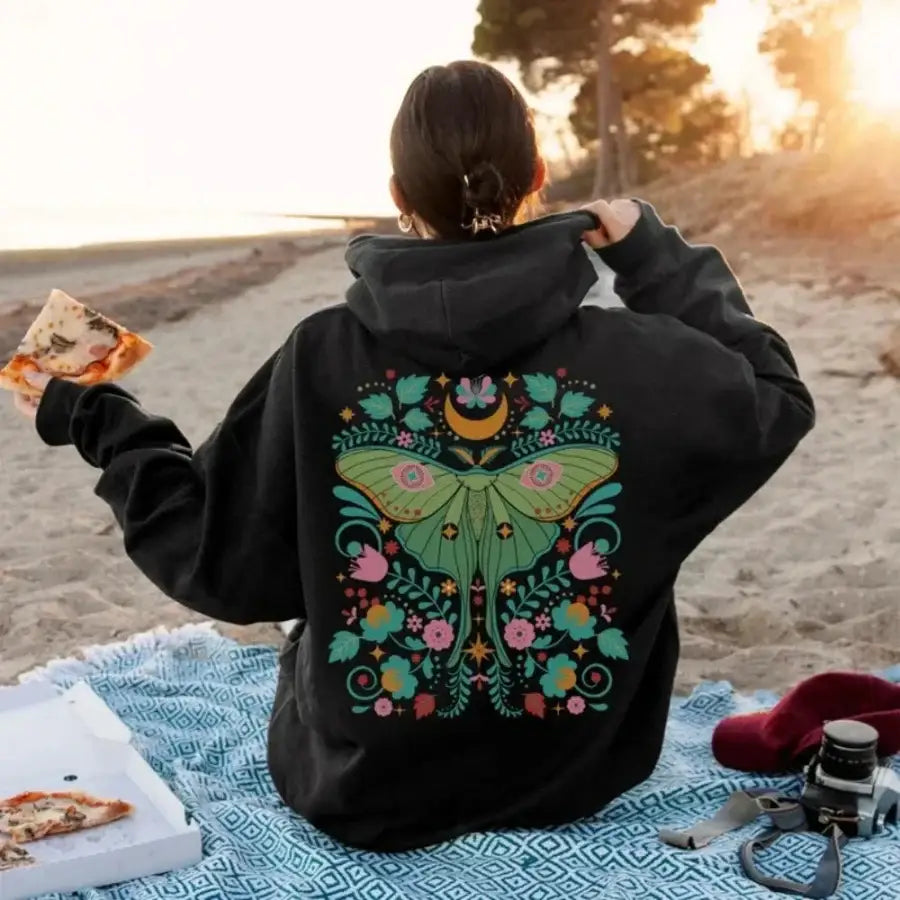 Moth Hoodie - Black / S