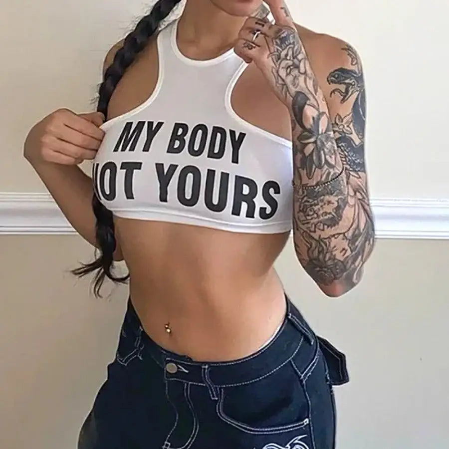 My Body Not Yours Crop Top - S