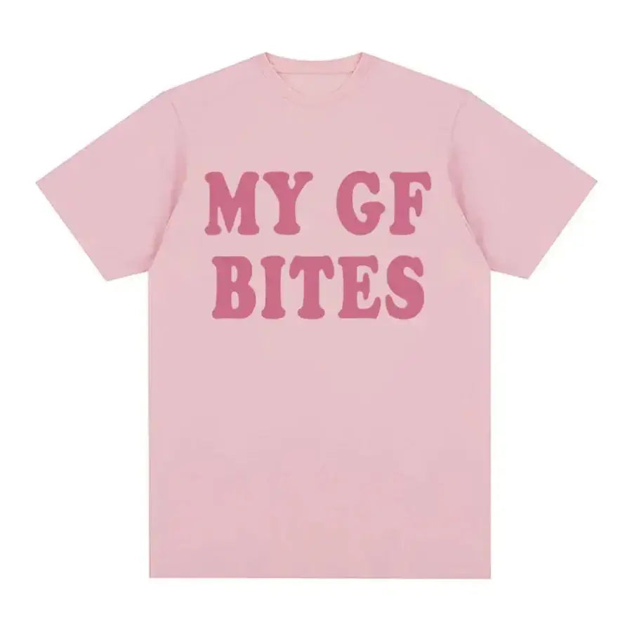 My Gf Bites Shirt - Pink / S