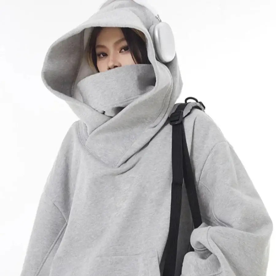 Ninja Hoodie Mask - Grey / S