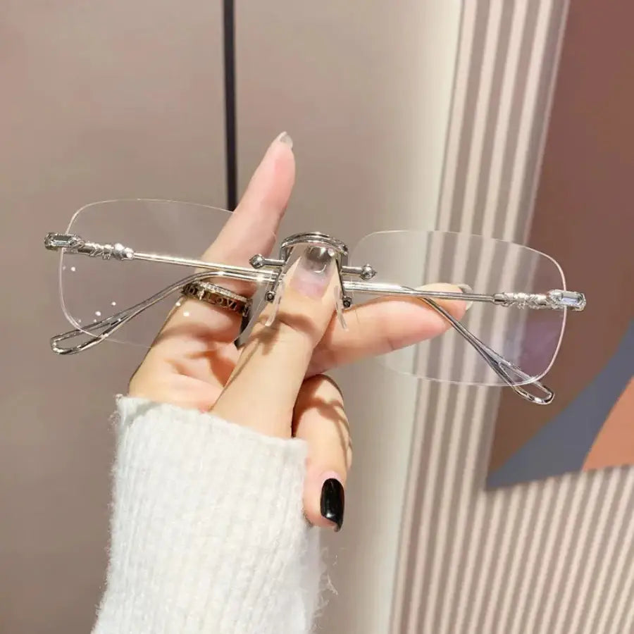 No Frame Glasses Silver