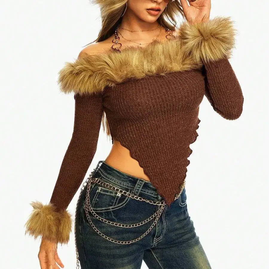 Off The Shoulder Fur Top