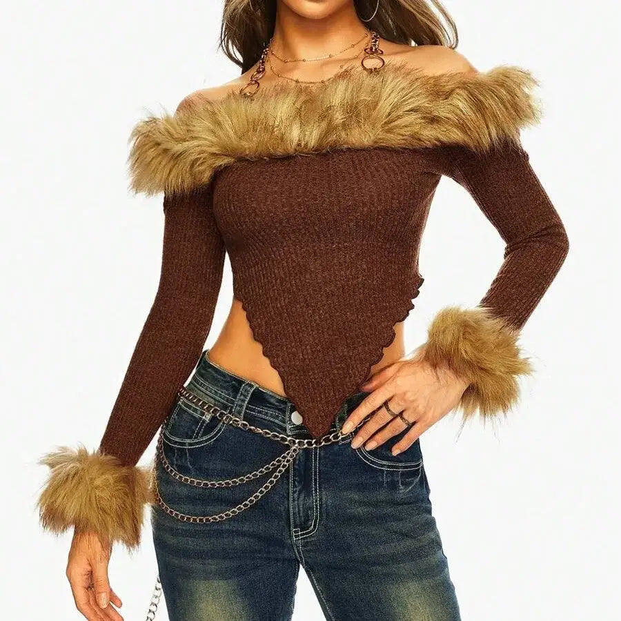 Off The Shoulder Fur Top