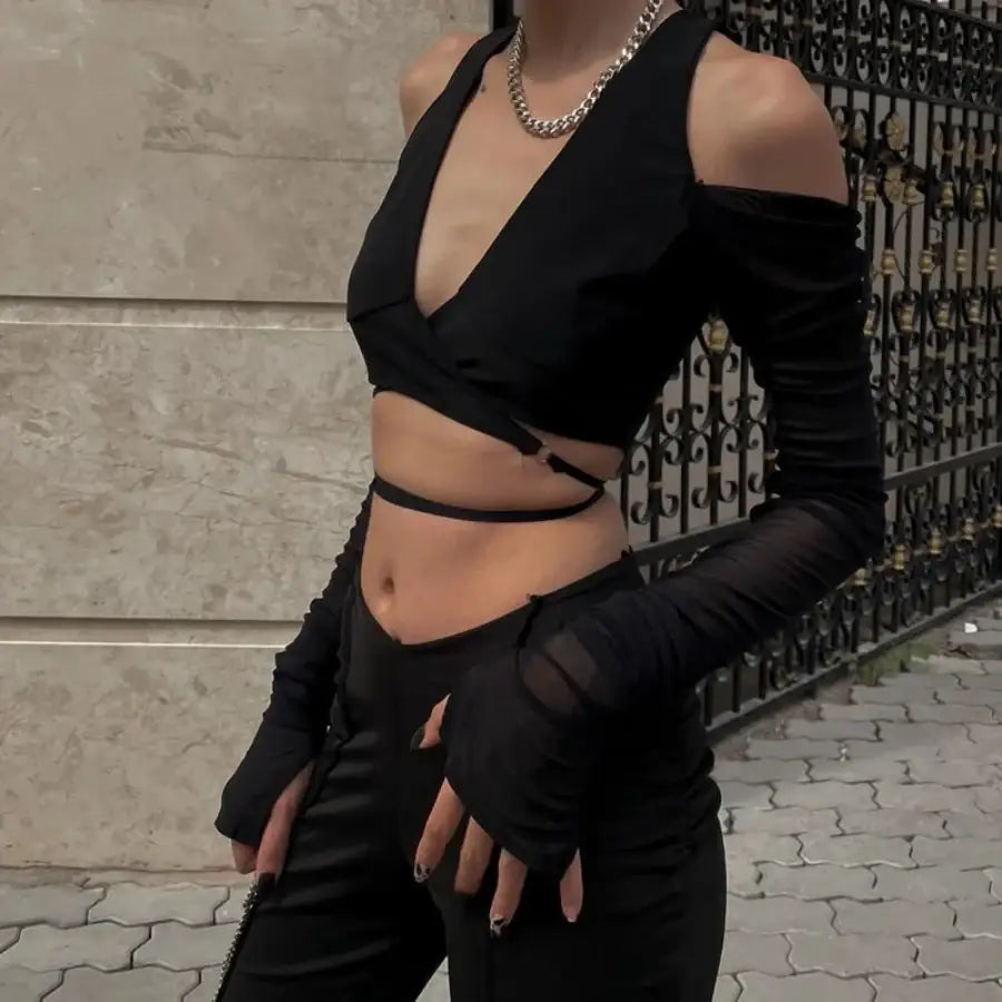 Off The Shoulder Mesh Top - S