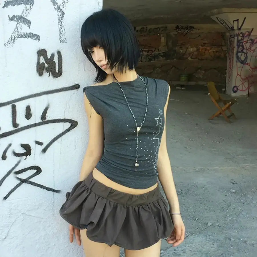One Shoulder Star Top