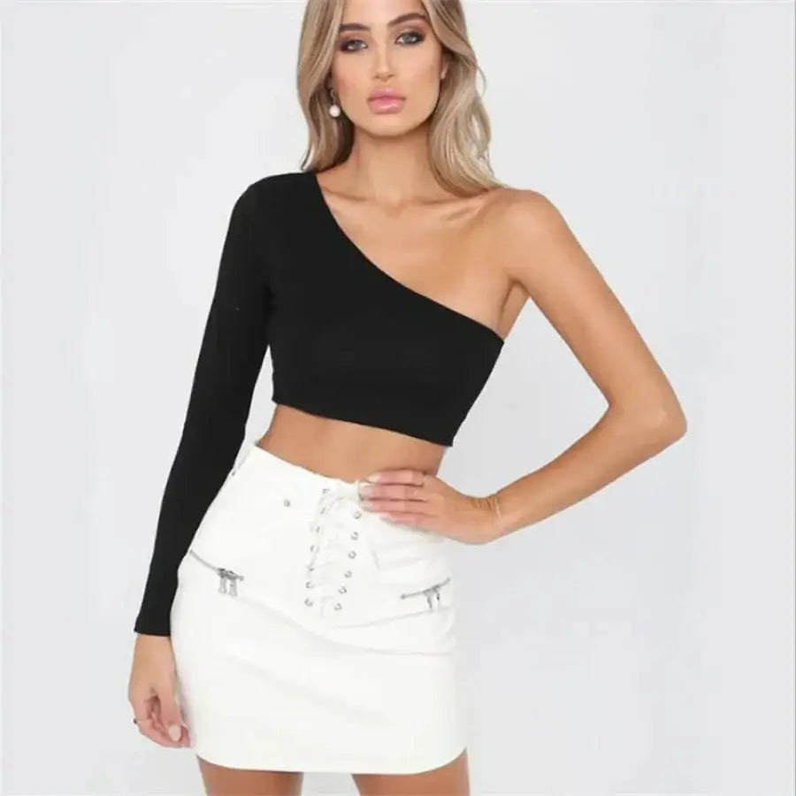 One Sleeve Top - Black / S