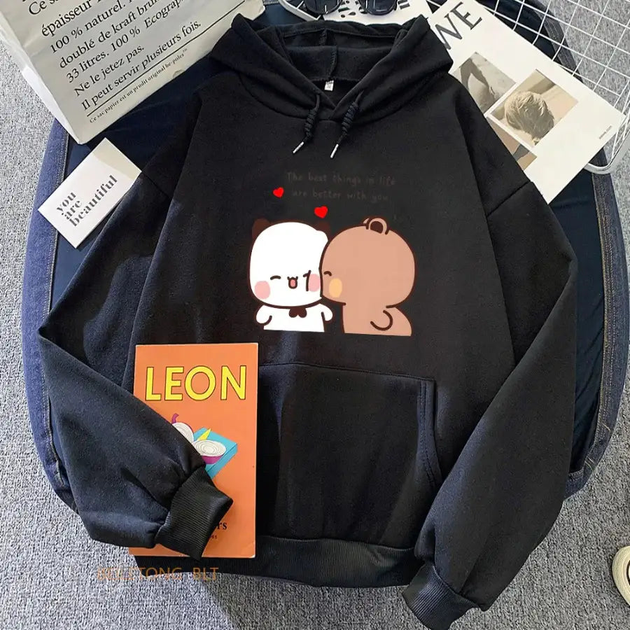 Panda Bear Hoodie - Black / XS