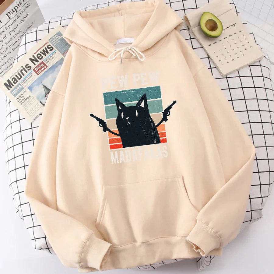 Pew pew madafaks hoodie - Beige / S