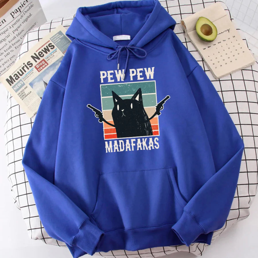 Pew pew madafaks hoodie - Blue / S