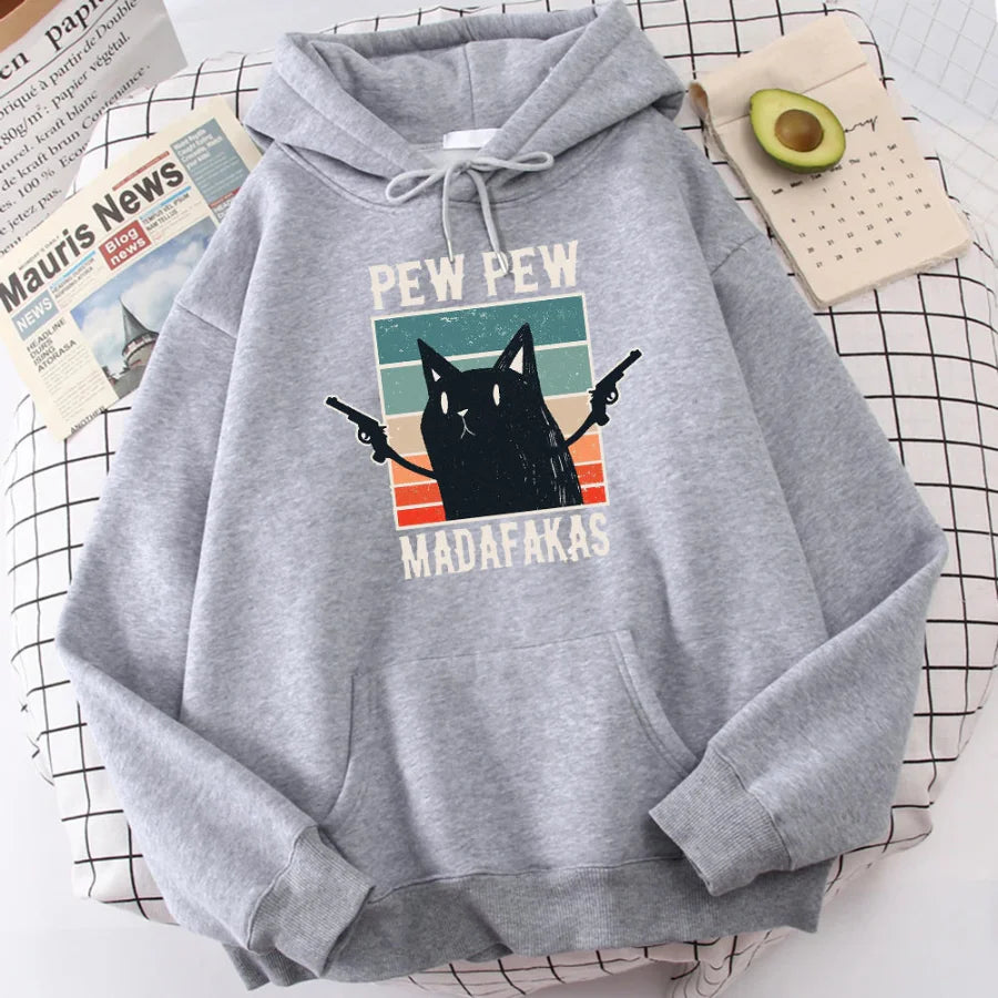 Pew pew madafaks hoodie - Grey / S