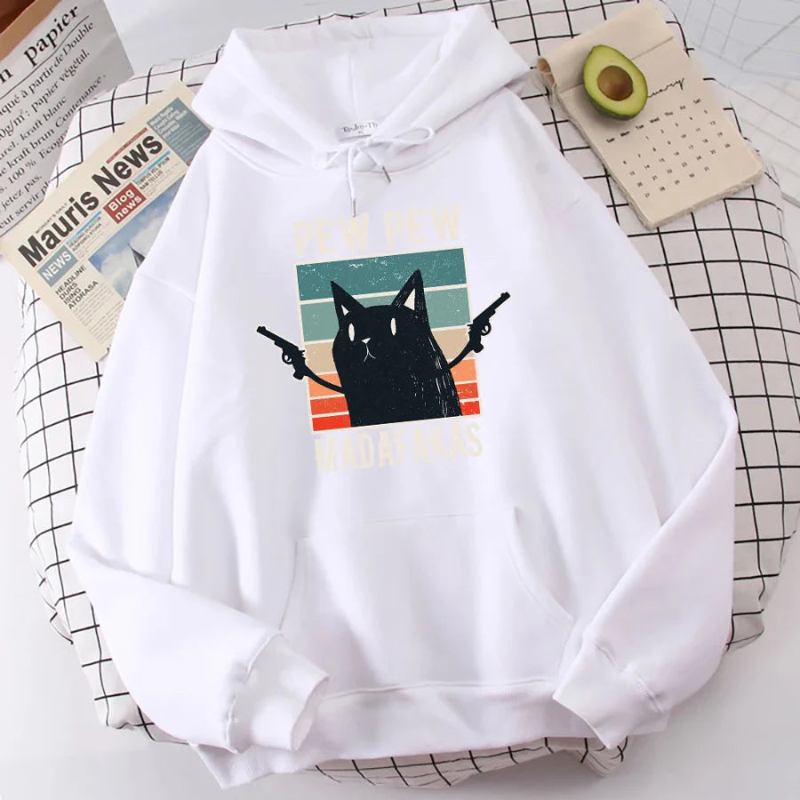 Pew pew madafaks hoodie - White / S