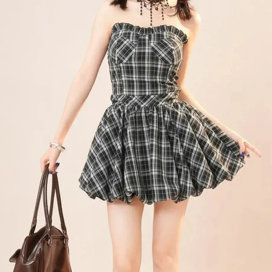Plaid Bubble Dress