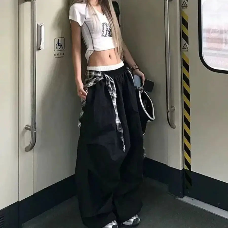 Plaid Patchwork Sweatpants