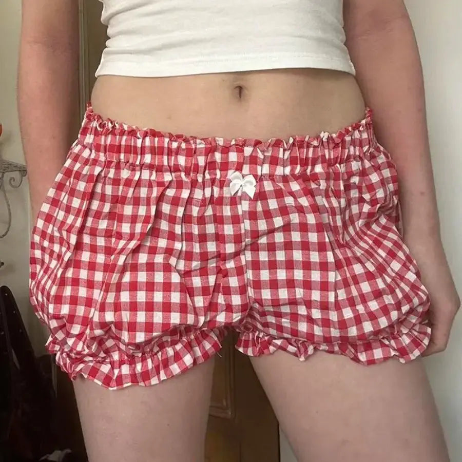 Plaid Ruffle Shorts - S