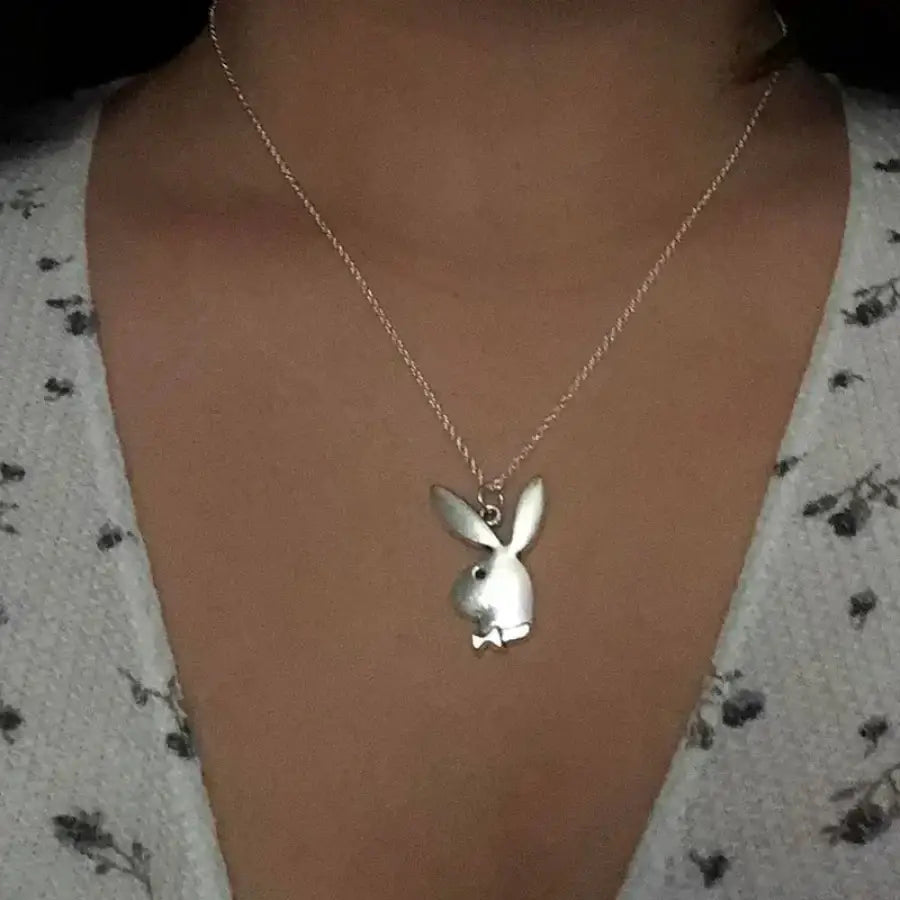 Playboy Bunny Necklace Silver