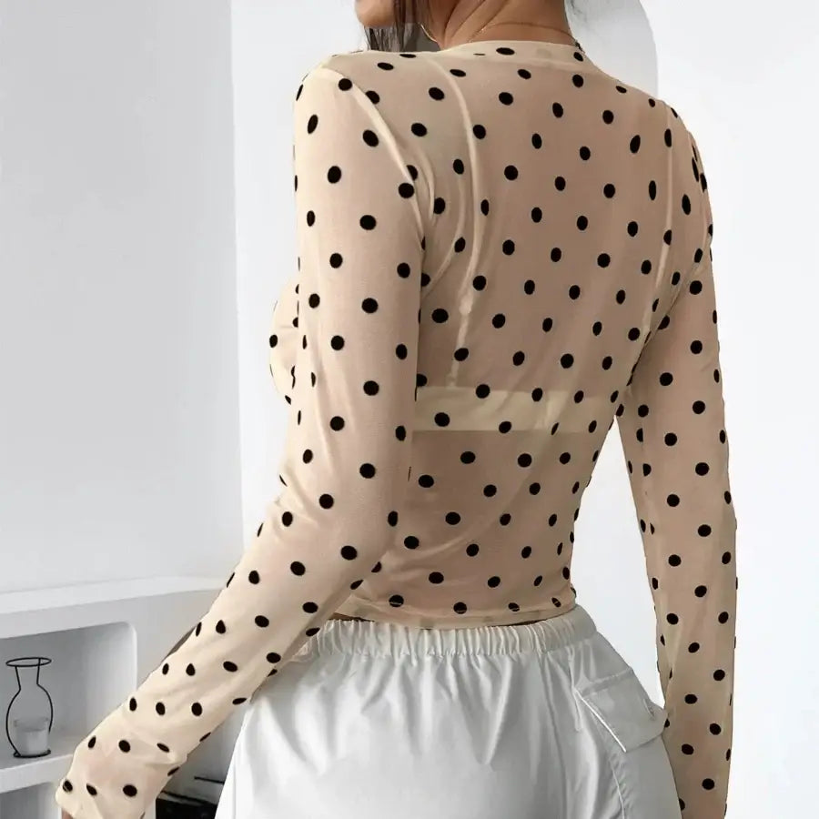 Polka Dot Mesh Top