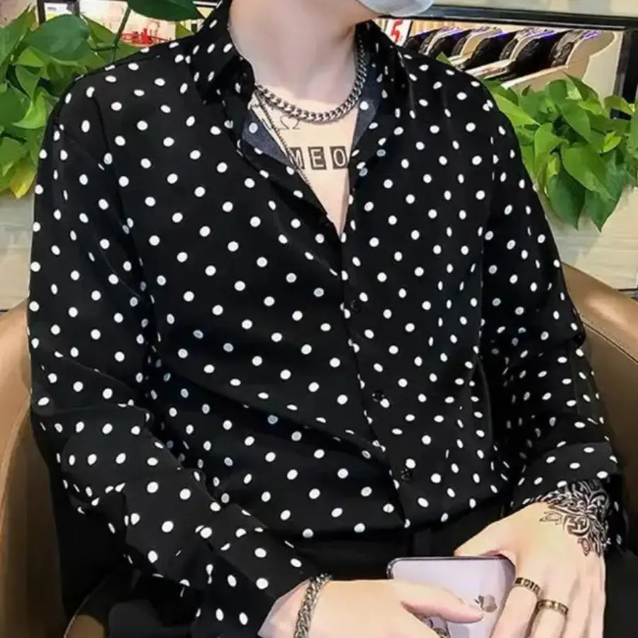 Polka Dot Shirt - Black / M