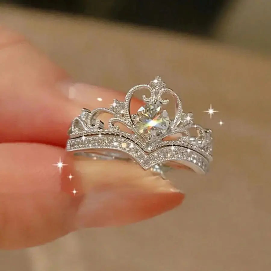 Princess Crown Ring - Silver
