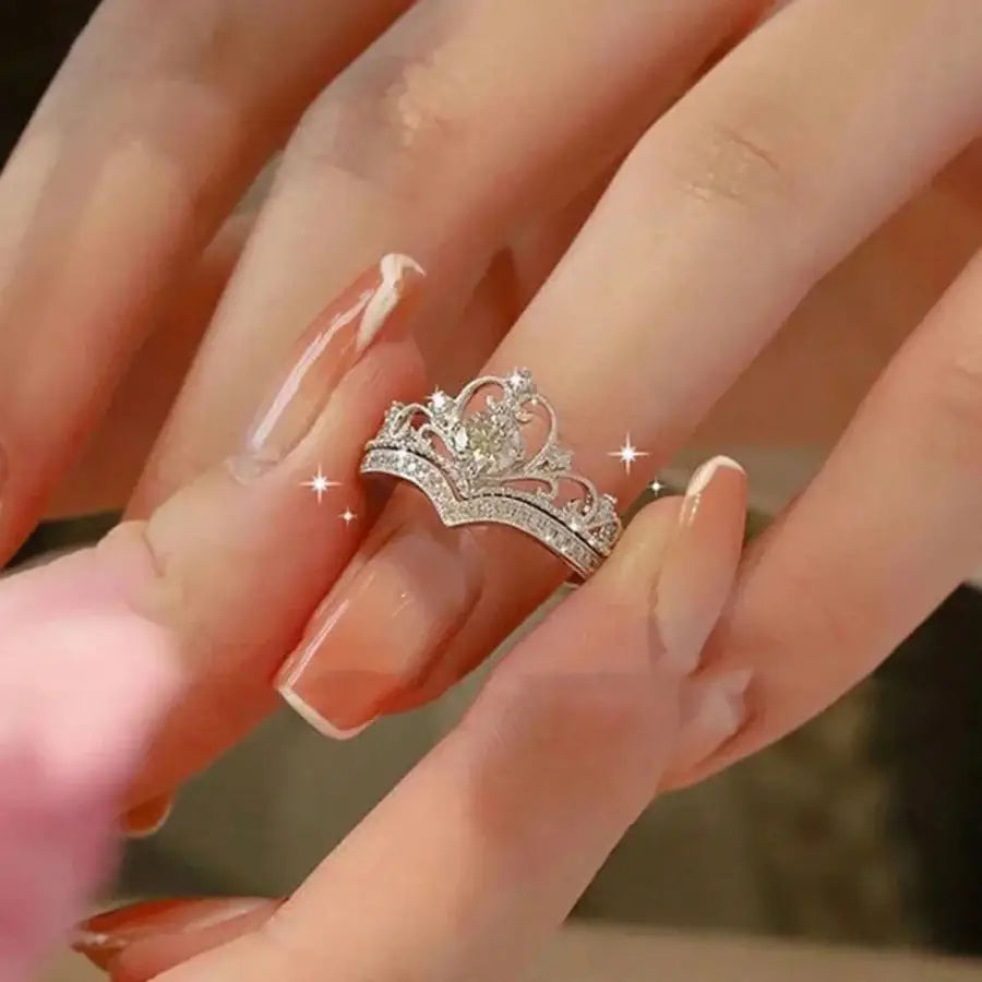 Princess Crown Ring - Silver