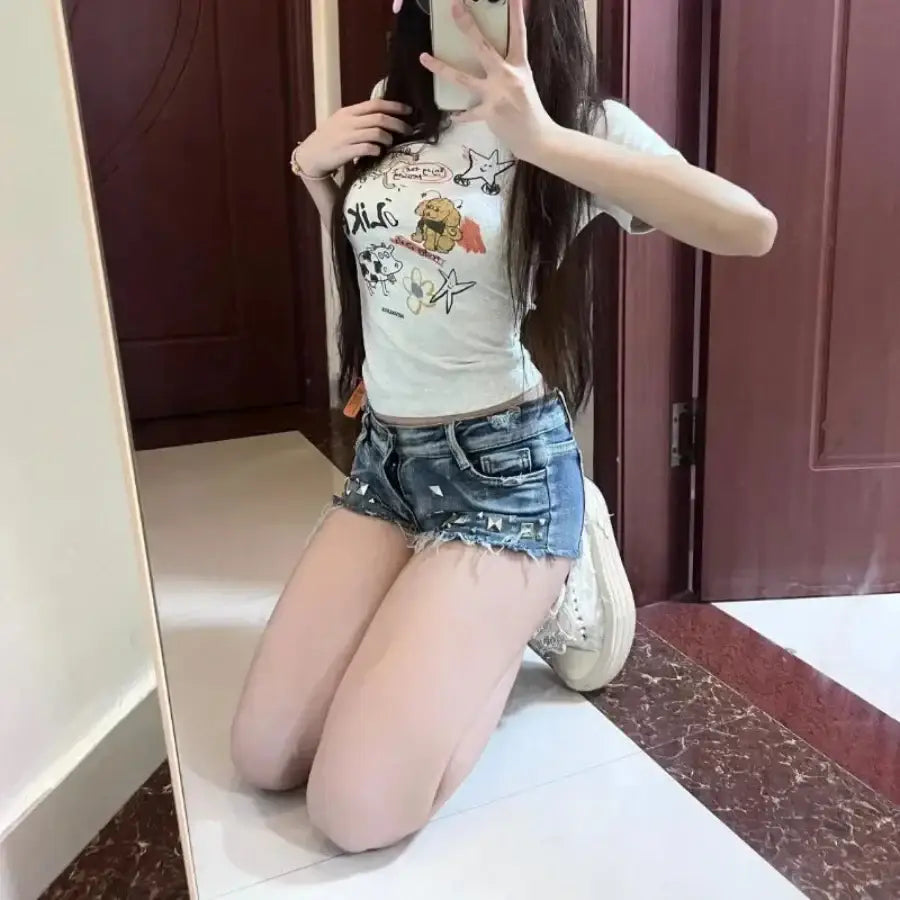 Rhinestone Mini Shorts