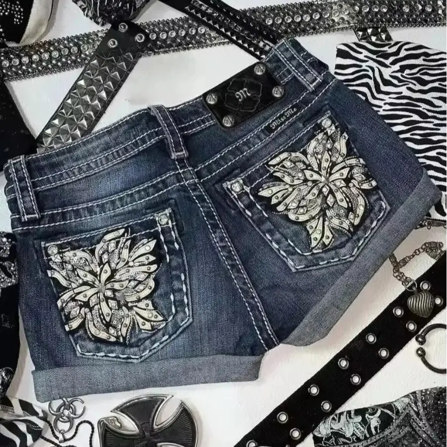 Rhinestone Pocket Shorts