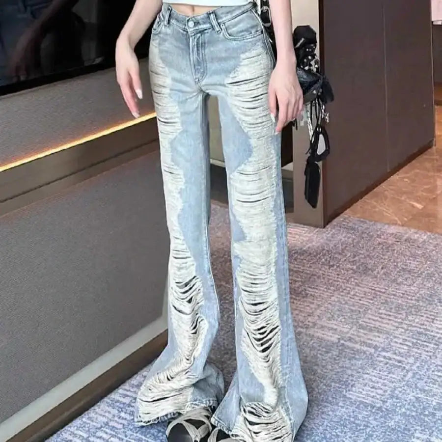 Ripped Flared Jeans