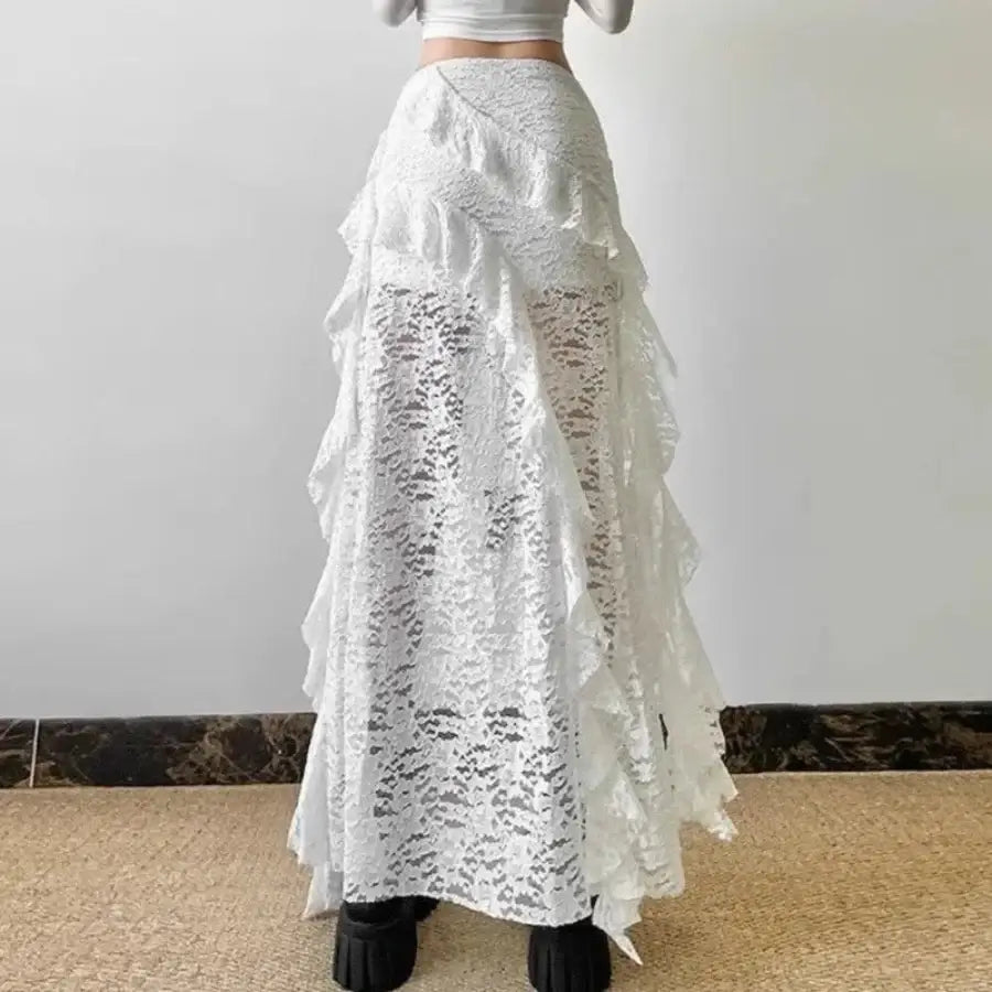 Ruffle Slit Skirt