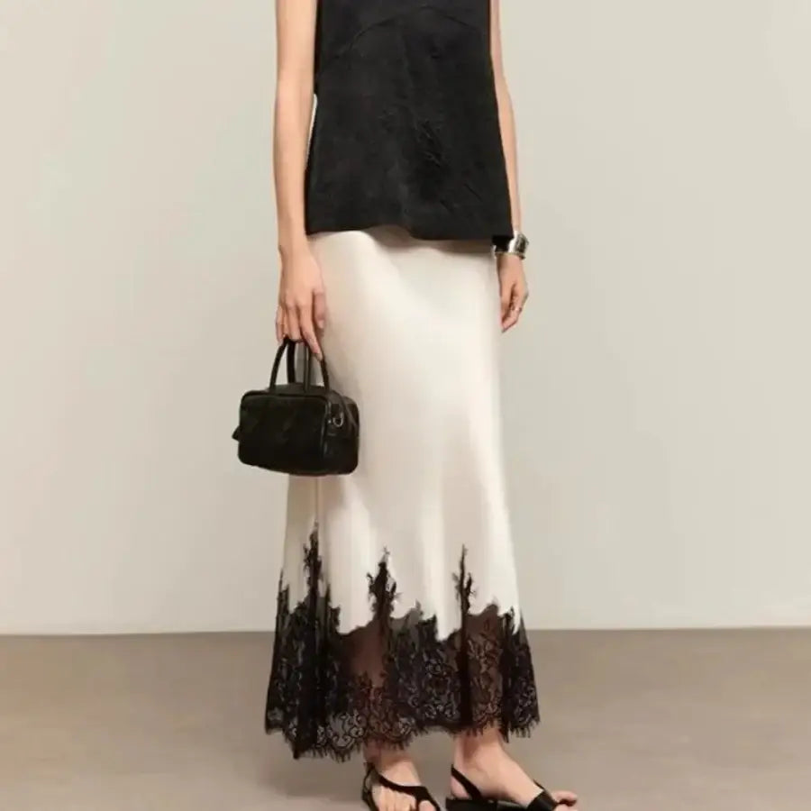 Satin Lace Skirt