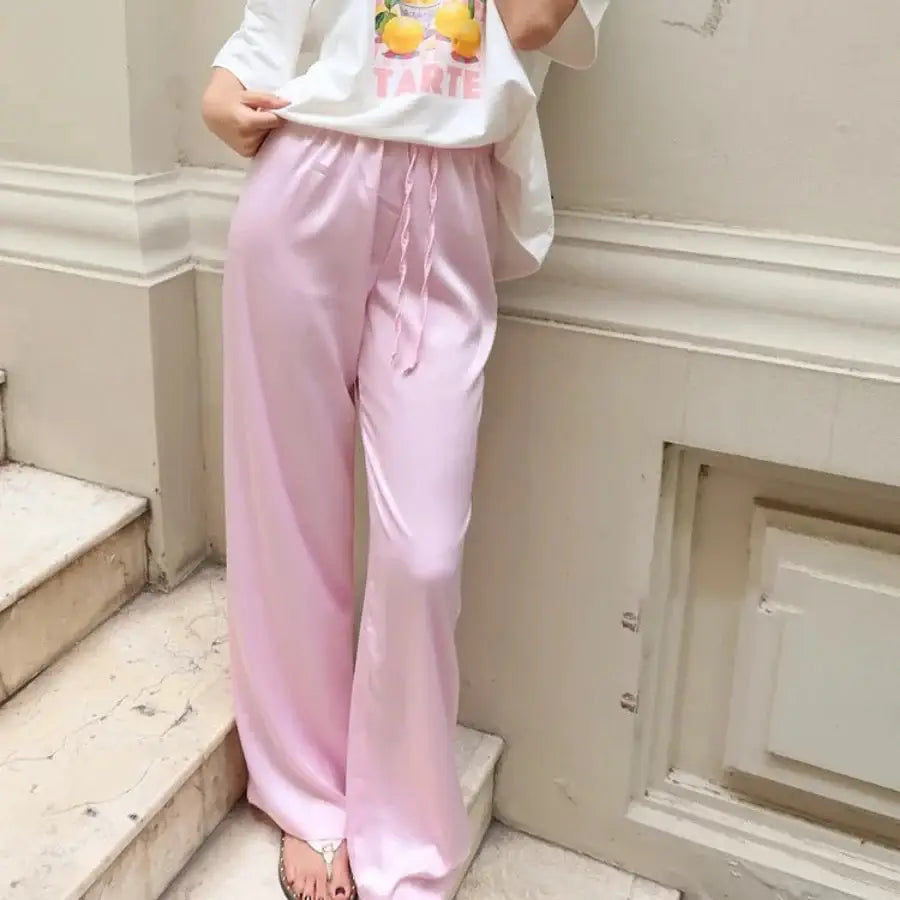 Satin Pants - Pink / S
