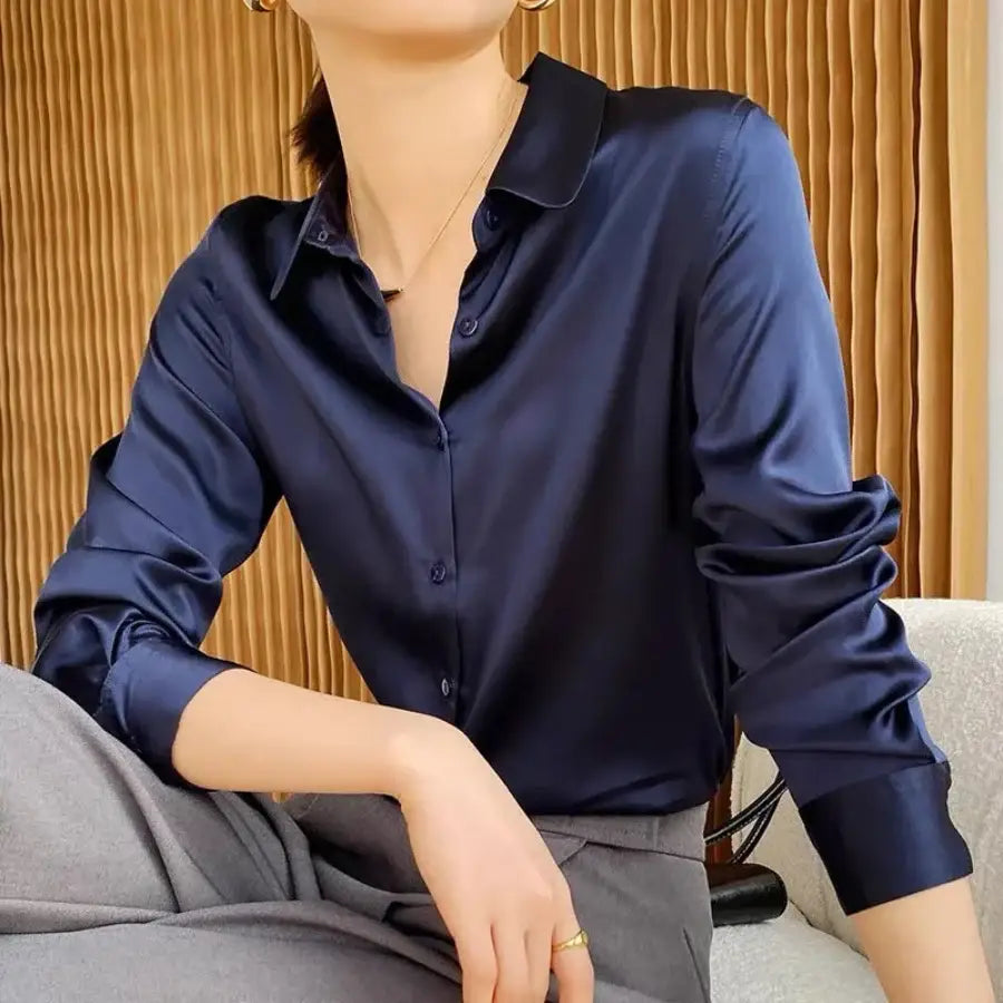 Satin Shirt - Blue / S