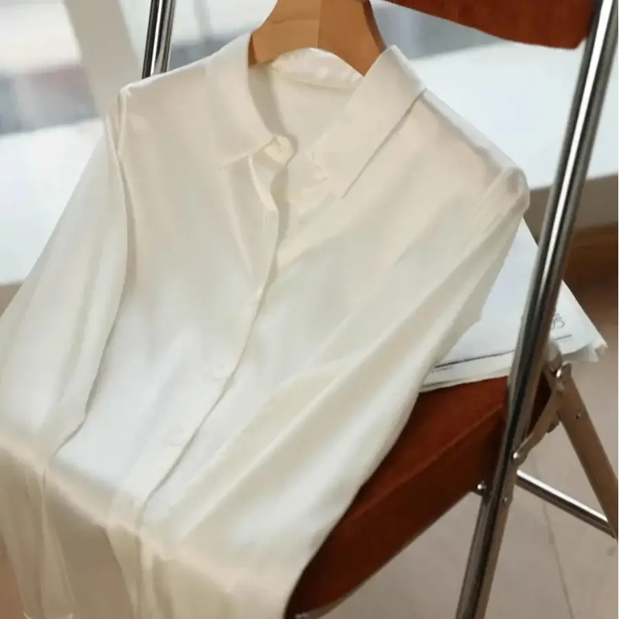Satin Shirt - White / S