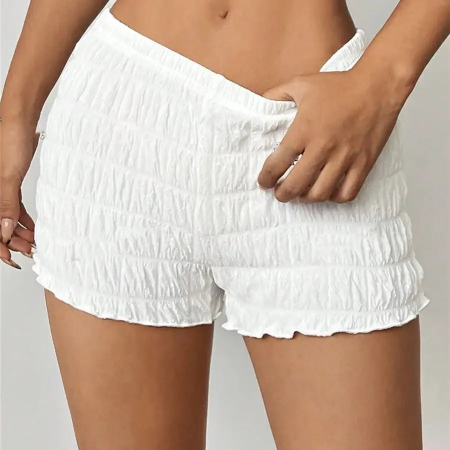 Shirred Shorts White / S