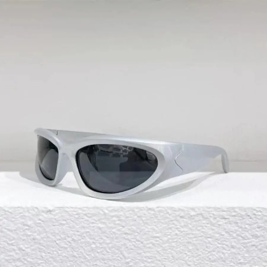 Silver Glasses Y2k - Black