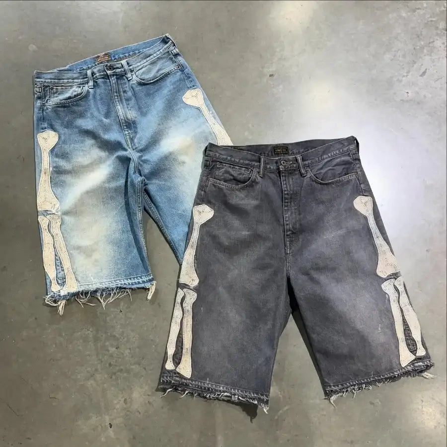 Skeleton Denim Shorts