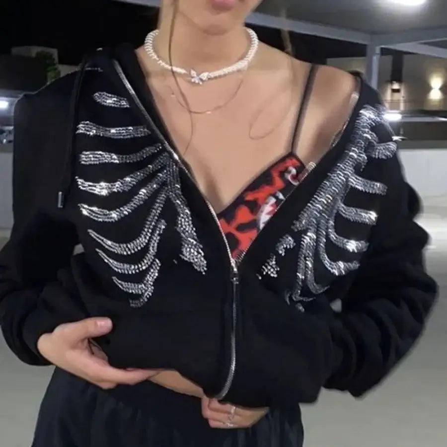 Skeleton Zip-Up Hoodie