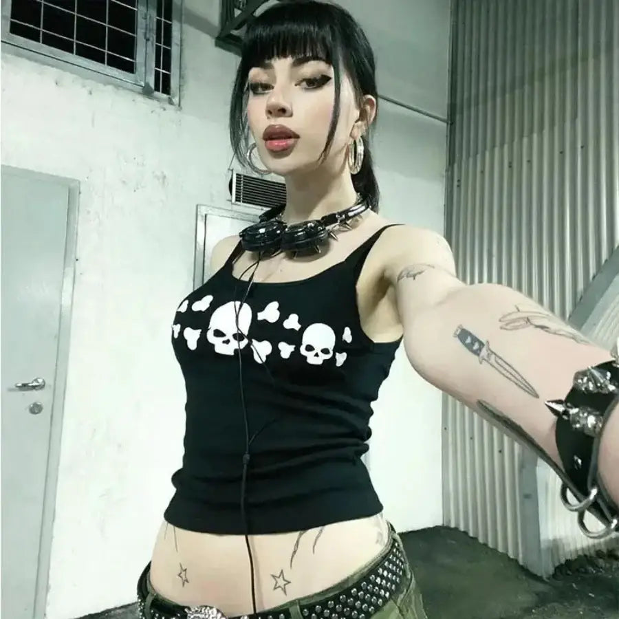 Skull Tank Top - Black / S